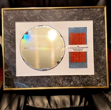VTG 1994 Silicon 8" 200mm Semiconductor Wafer With Probe Inserts Picture Frame