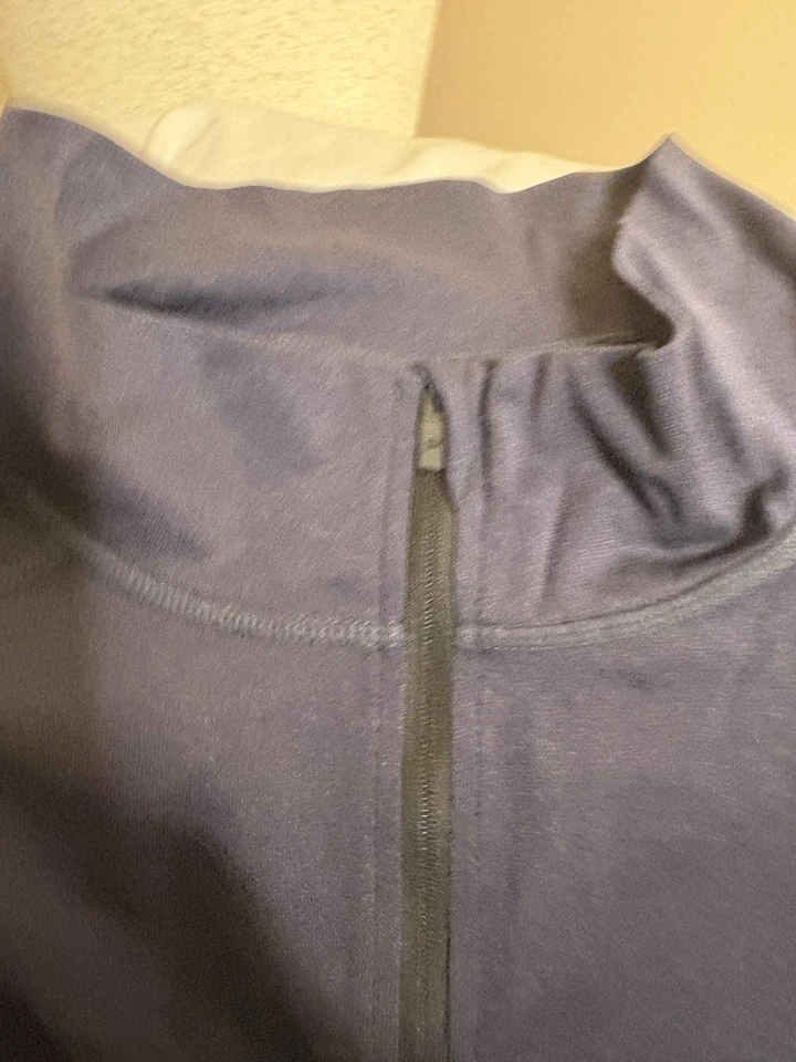 Camisa Pullover Fabletics Día de Entrenamiento 1/4 Cremallera Para Hombre 2xl Azul Atlética Foto 2 de 3