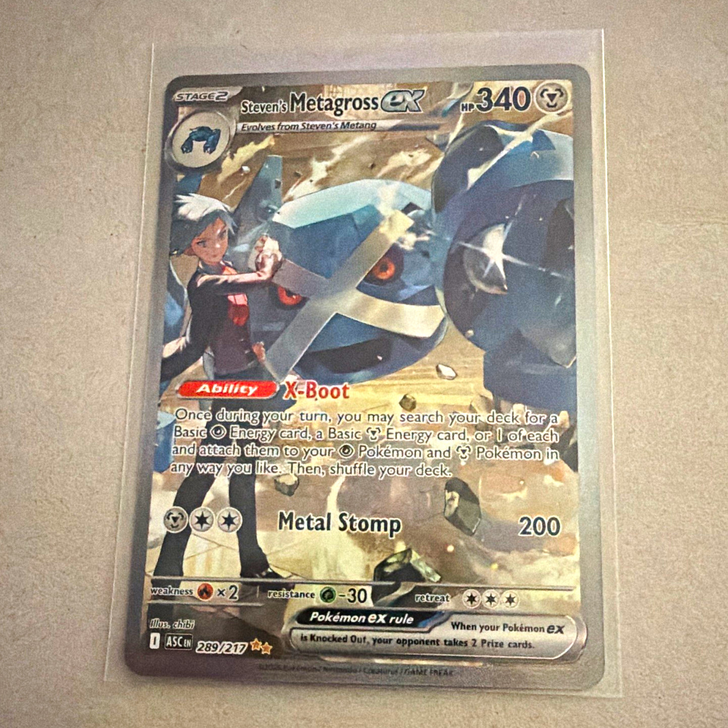 The Pokémon Company Steven's Metagross EX 289/217 Full Art EN 340HP