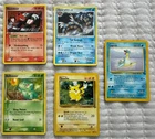 Bundle of 5 Vintage Pokemon Cards Houndour, Gyarados, Lapras, Bulbasaur, Pikachu