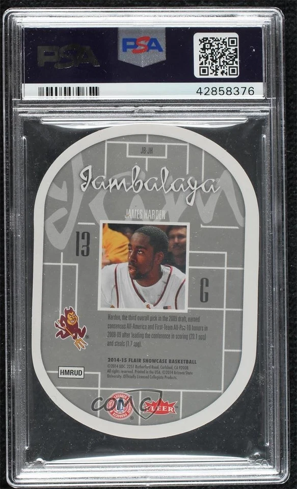2014 SP Authentic 2014-15 Flair Jambalaya Update James Harden #JB-JH PSA 9 MINT - Image 2 of 2