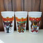 Vintage HARDEES Coca-Cola MOOSE 32oz Plastic Cups Set Lot of 3