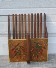 Vintage Hand Painted Wooden Cranberry Rake/Berry Picker Folk Art Wall Decor 9.5”