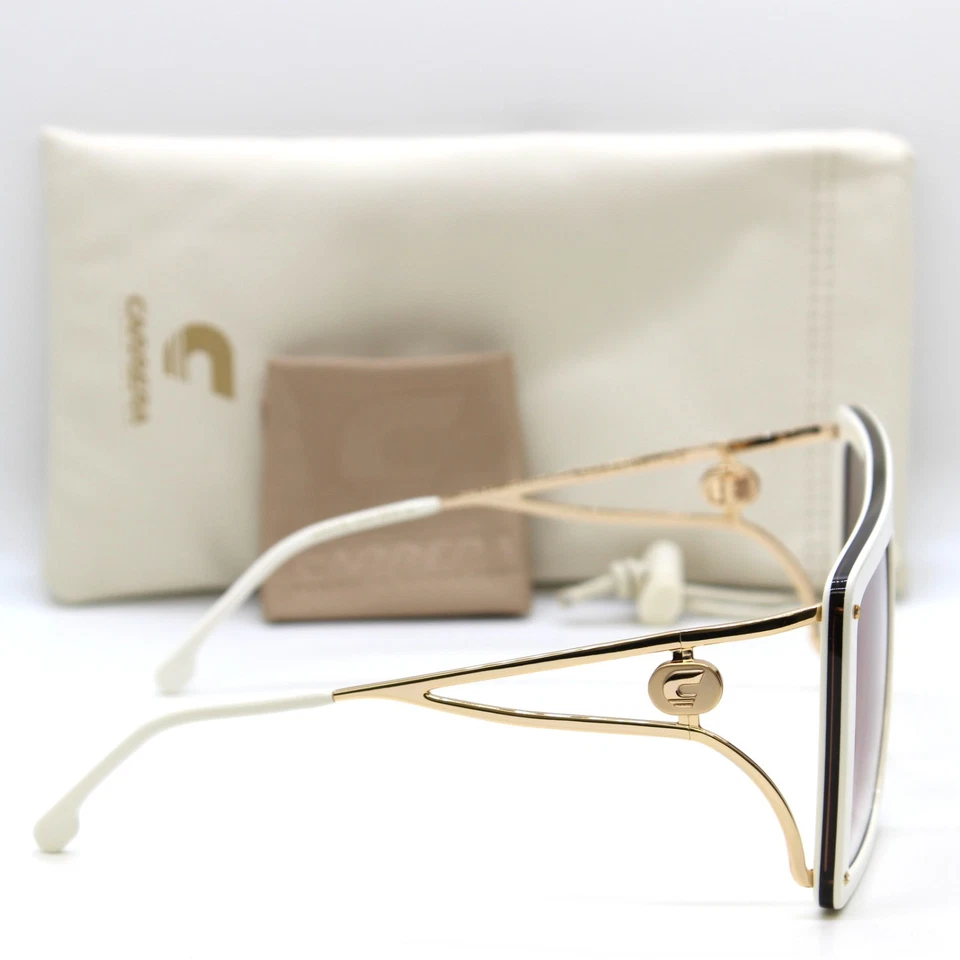 NUEVO Gafas de sol Carrera UNICA cuadradas de gran tamaño para mujer degradadas doradas marfil talla JJ Foto 3 de 4