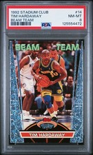 🔥1992 STADIUM CLUB BEAM TEAM - TIM HARDAWAY #14 of 21 [PSA 8]