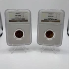 Lot Of Two 1955-S 1C Lincoln Wheat Cents NGC MS 65 RD.