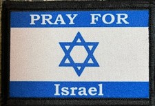 Pray for Israel Flag Morale Patch Tactical Military Army Badge Hook