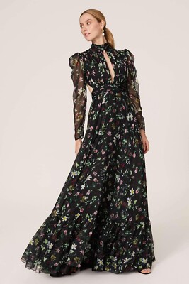 mac duggal ieena cap sleeve floral a-line dress Blue Cap Sleeve Fitted Floral Mini Dress