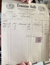 INVOICE 1884 HERMANNO GALLI MANUFACTURER UMBRELLAS FANS FLORENCE LIVORNO-195
