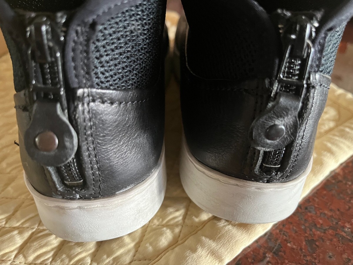 Trippen 42 black back zip white outsole Germany worn 1x leather