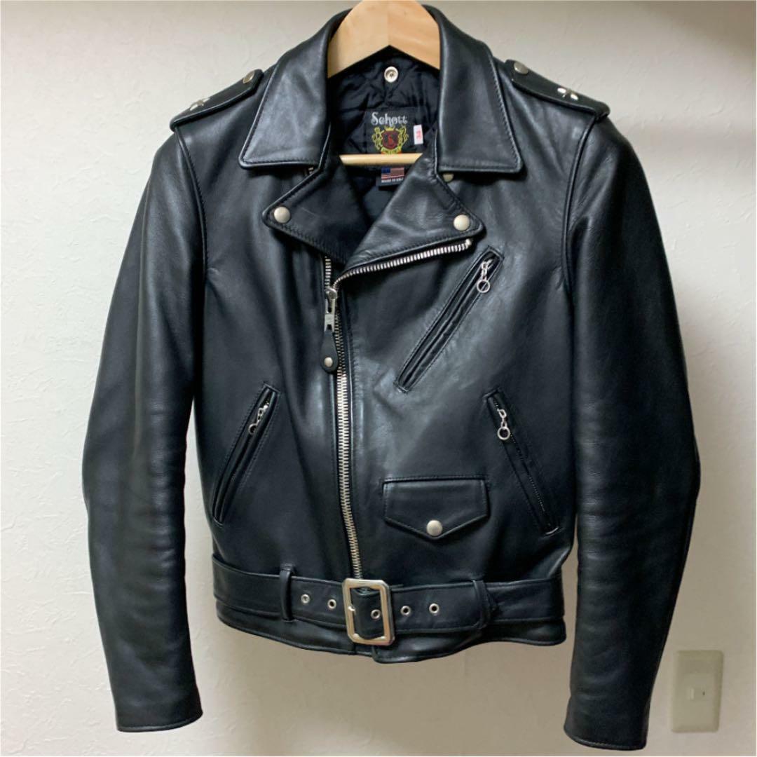 Schott Perfecto Double Leather Riders Jacket Size 34 One Star Made in USA