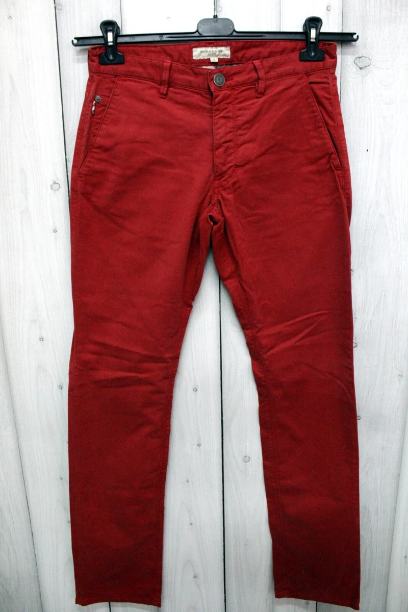 Jeans BURBERRY Uomo Taglia 3145 Rosso Slim Cotone Pantalone Pant