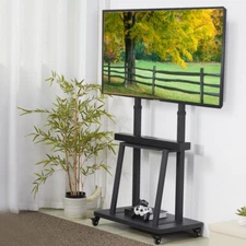 Heavy Duty Floor TV Stand Rolling TV Cart TV Mount Bracket fr Extra Large 32-80"