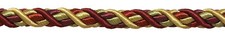 Wine Gold Lt Green 7/16" Decorative Rope Cord Autumn Leaves By The Yard 