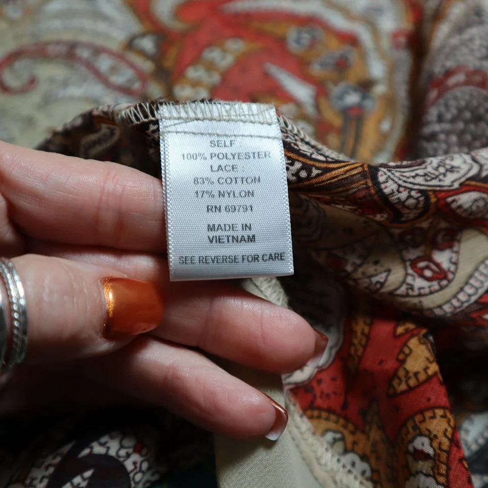 Dressbarn Sheer Cardigan Womens L Brown Boho Grannycore Transitional 70's Style - Image 4 of 4