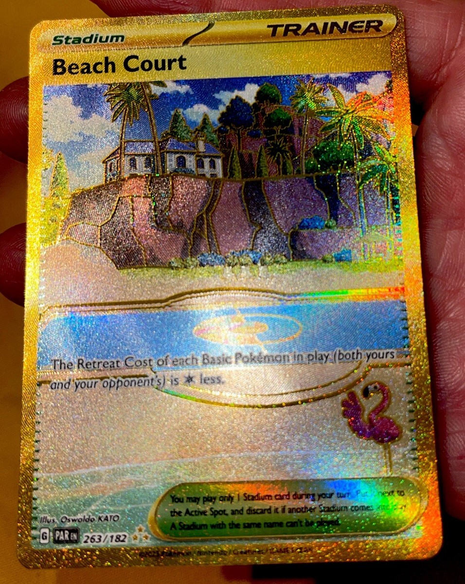 Beach Court - Secret Gold Hyper Rare -263/182 - Paradox Rift