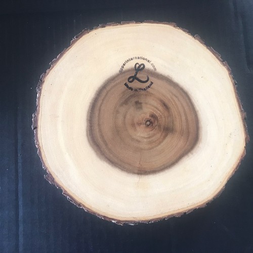 2 Lipper Intl Md inThailand Acacia Boards One Large Footed & Smaller One w/Bark - Picture 3 of 20