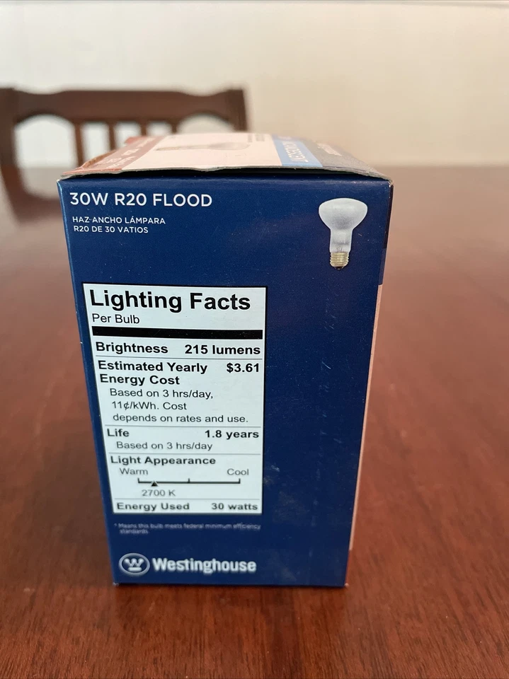 BULB-FLD 30W R20 M BASE by WESTINGHOUSE MfrPartNo 04303, PartNo 4303, by Westing - Image 3 of 4