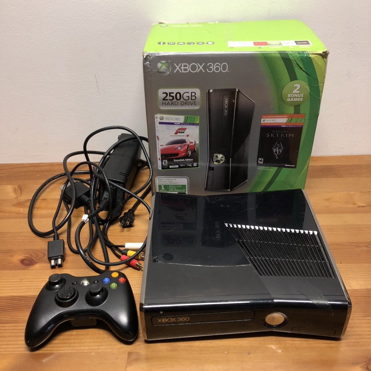 Xbox 360 S Console 250GB Black Bundle in Box (Disc Tray Xbox 360 S Console 250GB Black Bundle in Box (Disc Tray