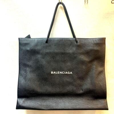 Balenciaga Shopping Tote Bag East West Leather Black | eBay