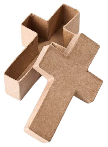 Factory Direct Craft 12 Piece Package of 5" Paper Mache Cross Boxes - Zdjęcie 1 z 4