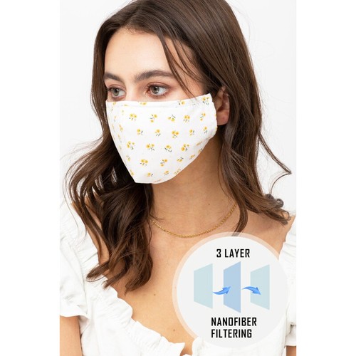 Máscara facial de moda de algodón reutilizable de calidad para adultos filtro bolsillo nariz alambre bonito - Imagen 13 de 169
