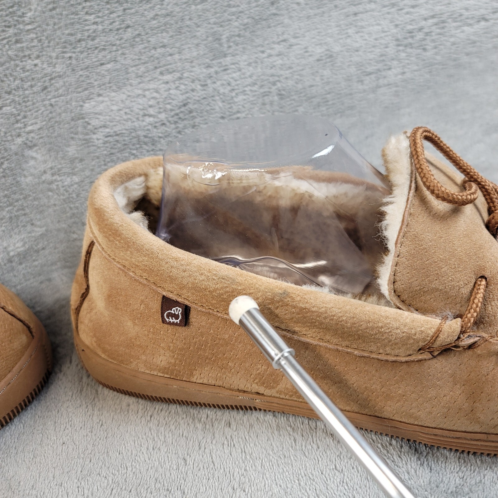 SAOLA pantofole lamo p102m pelle scamosciata pelliccia finta marrone suola comfort in gomma misura 12