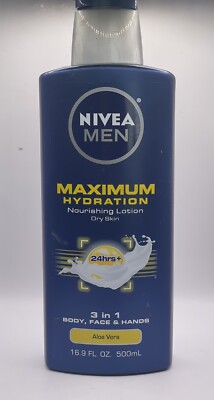 NIVEA Men Maximum Hydration 3-in-1 Nourishing Lotion - Body, Face, Hands - 16.9