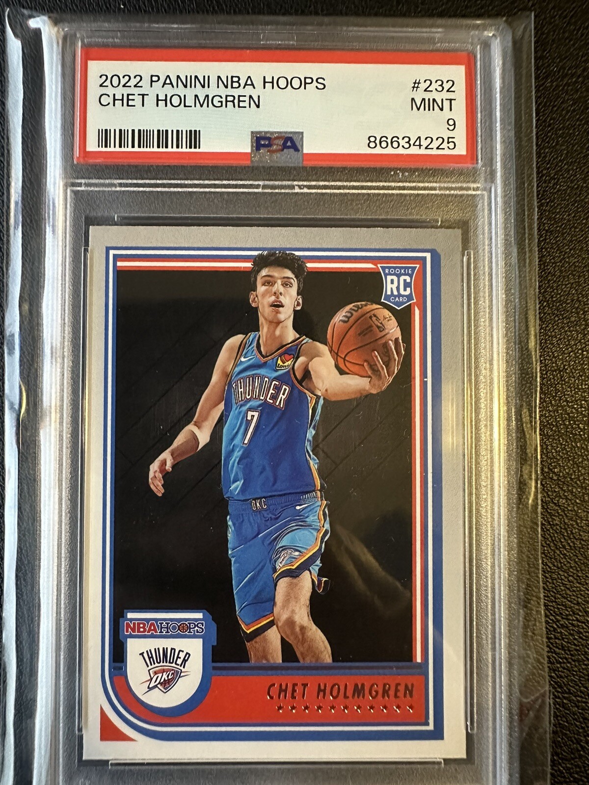 2022-23 Panini NBA Hoops Rookies Chet Holmgren #232 PSA 9 MINT Rookie RC