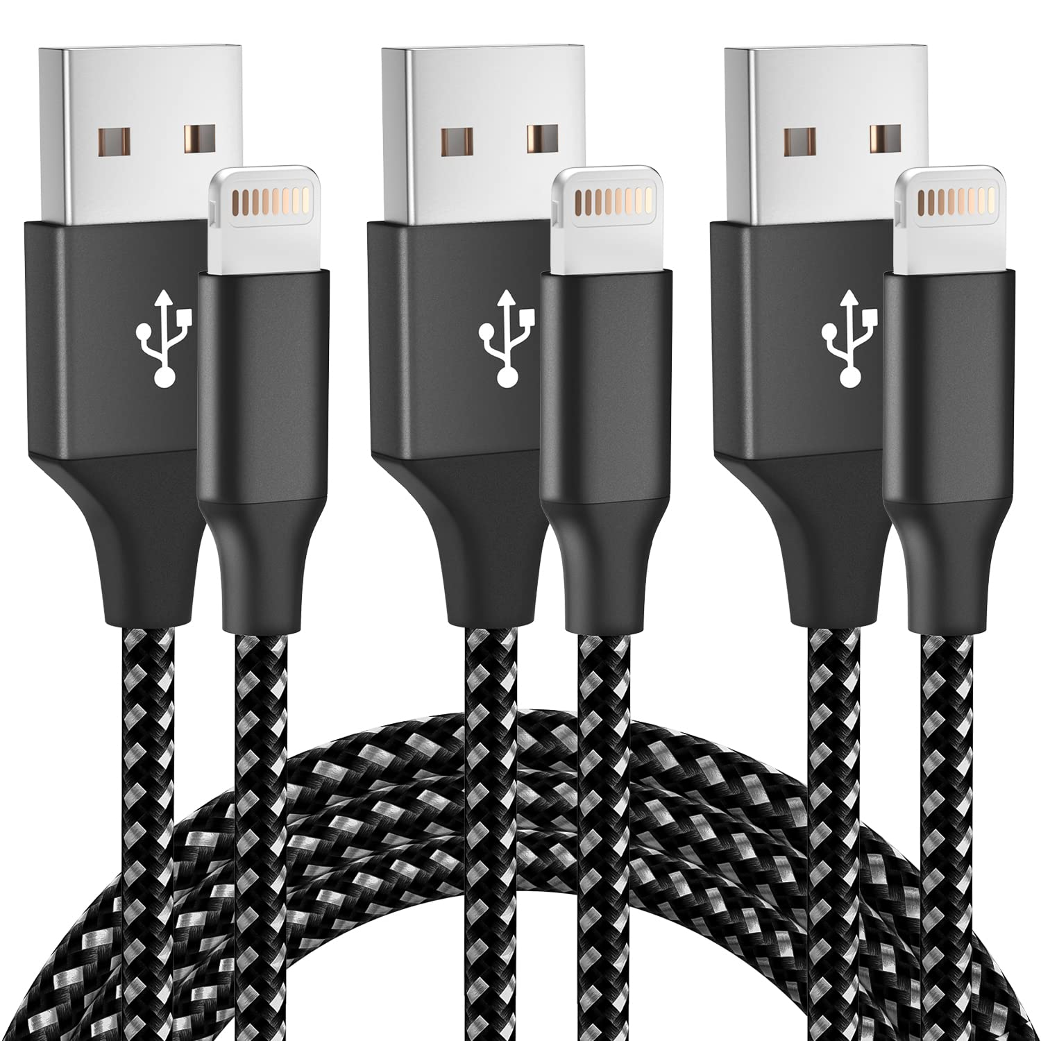 Iphone Charger Apple Mfi Certified 3Pack 10FT Long Lightning Cable Fast Charg...