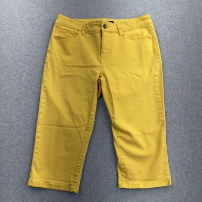 Chaps Pants Womens 6 Bright Yellow Capri Shorts Chino Pockets Preppy ...
