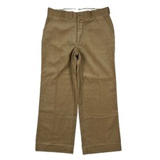 VTG 70s Sears Beige Perma Prest Straight Leg Corduroy Pants Workwear Size 36x26