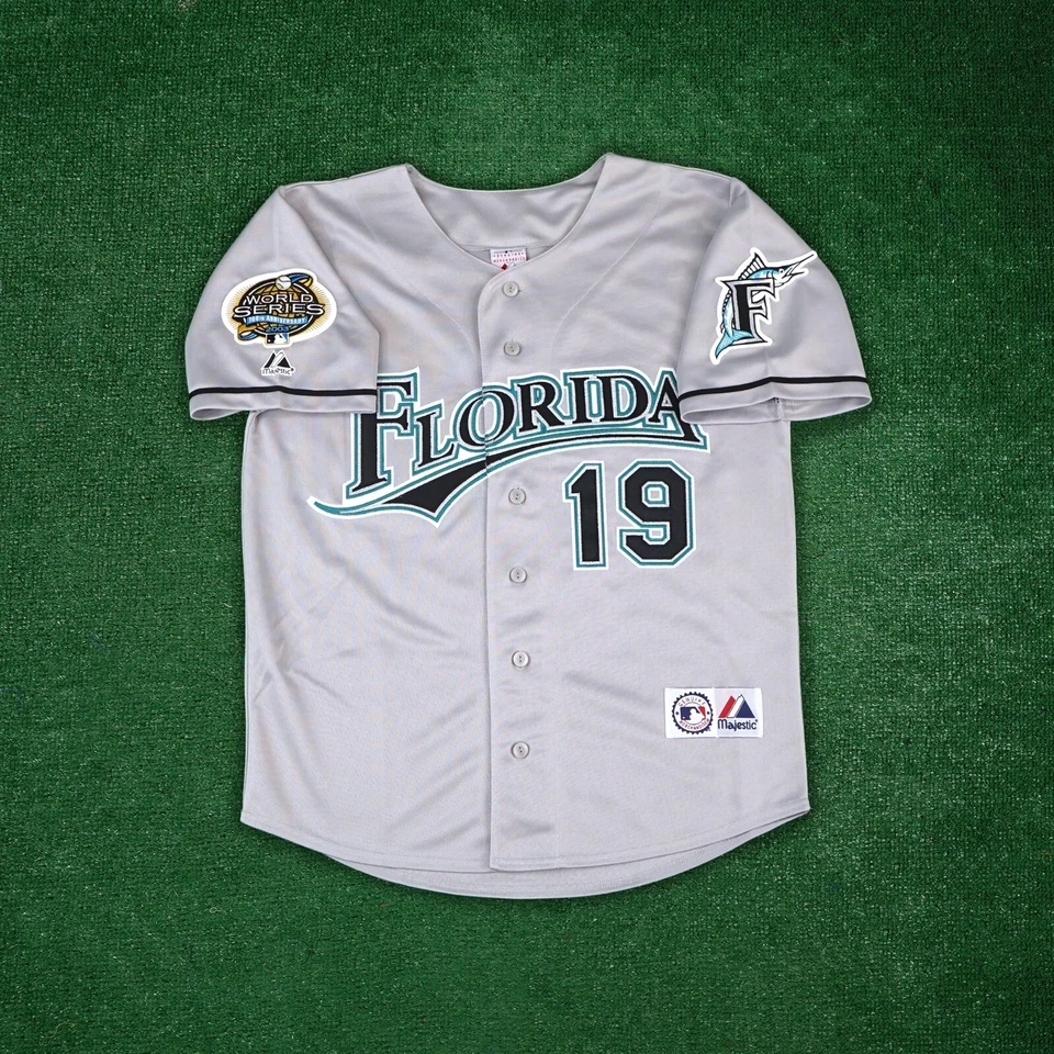 Футболка с автографом Майка Лоуэлла 2003 Florida Marlins World Series Champs Insc Road BAS - Изображение 2 из 4