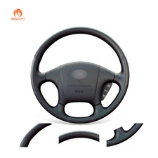 MEWANT Black Artificial Leather Car Steering Wheel Cover for Hyundai Sonata 2004
