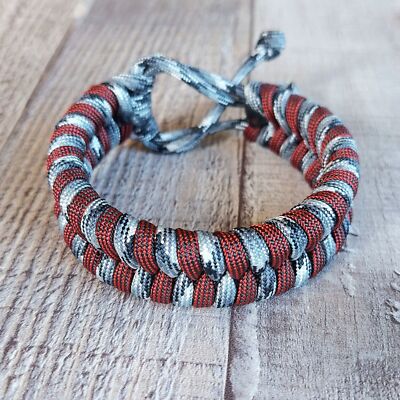 Handmade Fishtail Paracord Bracelet Adjustable Unisex Urban Camo