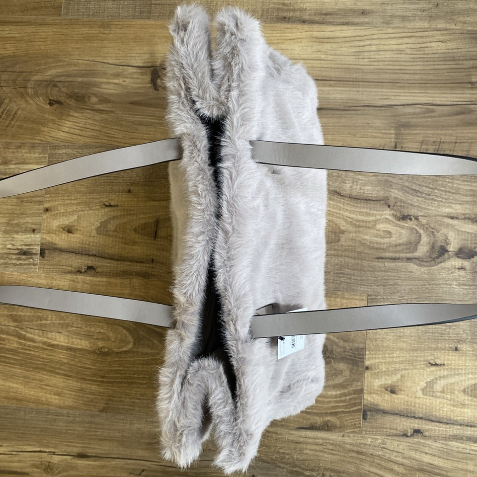 Next Grey Faux Fur Shopper Bag New eBay