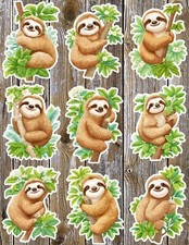 Happy Tree Sloth Die Cut Vinyl Stickers Set Scrapbooking Laptop Water Bottle