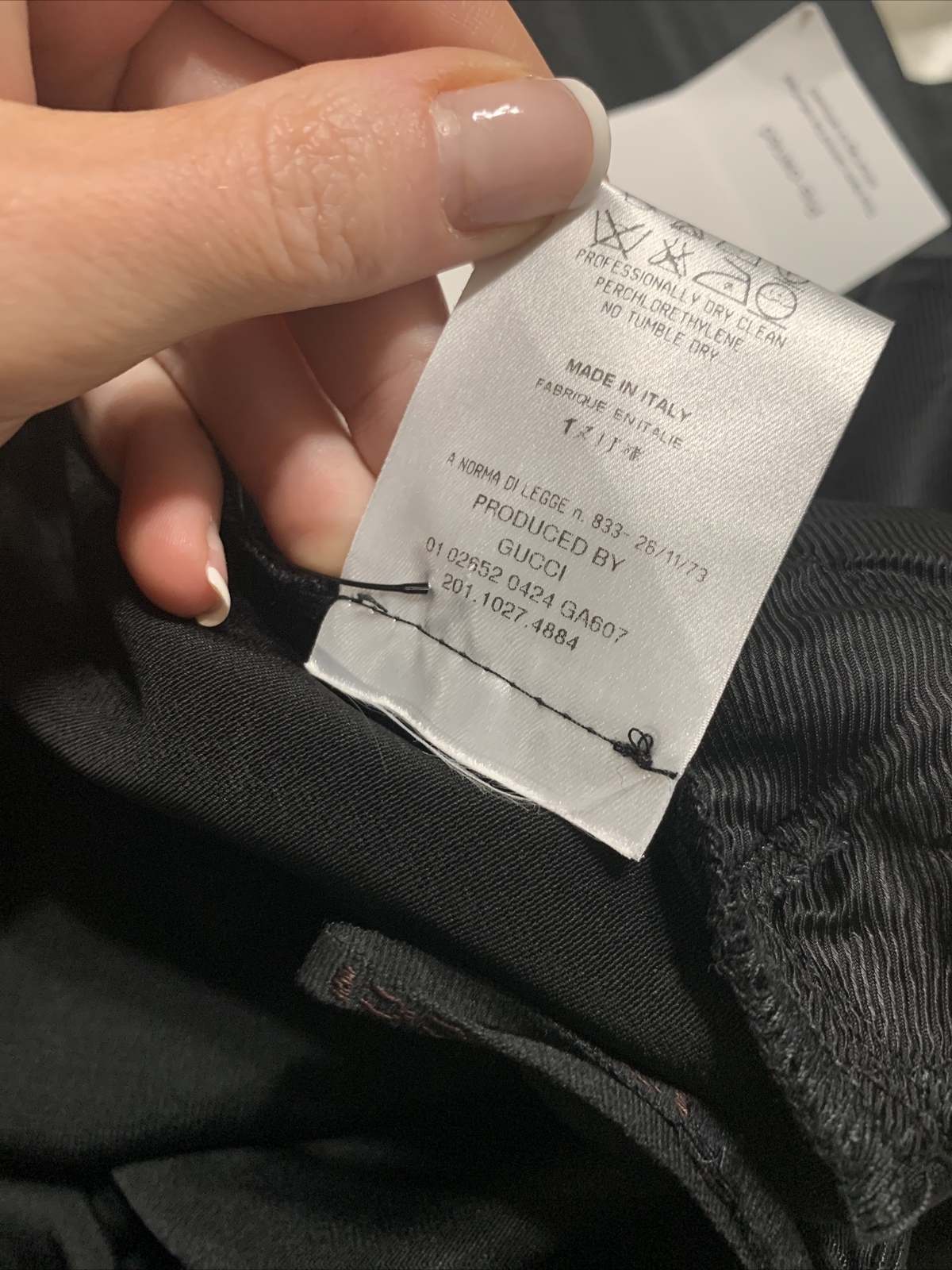 Gucci Authentic Solid Black Shine Fabric High Ris… - image 9