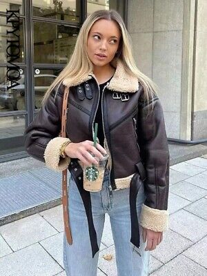 2023 Faux Shearling Jacket Coat Long Sleeve Belt Hem Female 2023 Faux Shearling Jacket Coat Long Sleeve Belt Hem Female