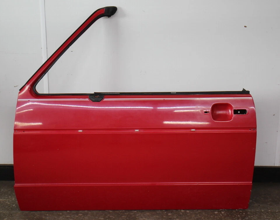 Par de cubiertas de carcasa de puerta 80-93 VW Rabbit convertible descapotable MK1 rojo - genuino Foto 4 de 4