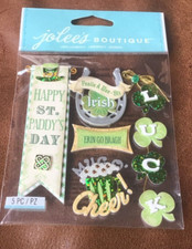 JOLEE'S 3D Embellishment Stickers ST PATRICK'S DAY SHAMROCKS 2014