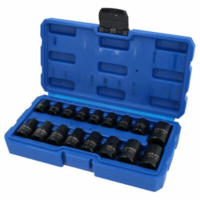 Female Impacted E Torx Star Sockets E5 - E24 3/8'' and 1/2'' Drive 17pc Set
