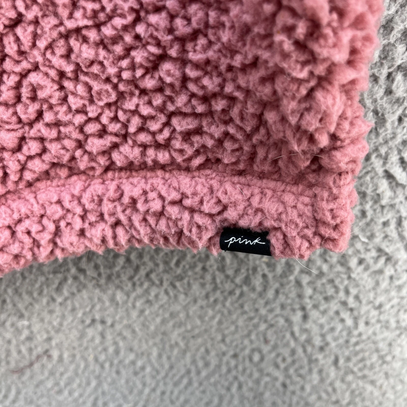 UNDERCOVER Victorias Secret ROSA Felpa con Cappuccio Donna S P Rosa Rosa Sherpa Maglione Pullover Zip