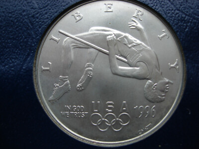 1996-D HIGH JUMP  BU UNC COMMEMORATIVE SILVER DOLLAR - L1424