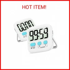 Antonki 2 Pack Digital Timer for Kids, Magnetic Countdown Kitchen Timers for Coo