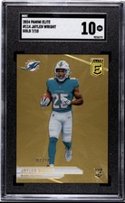 2024 Donruss Elite #114 Jaylen Wright Gold /10 Miami Dolphins SGC 10