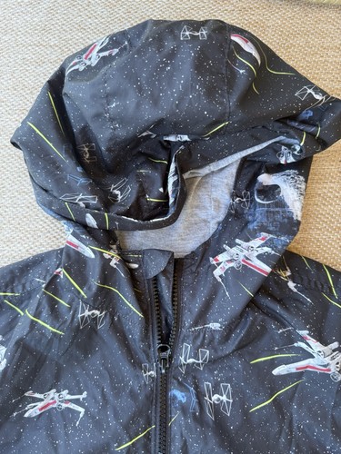 GAP Star Wars Jacket Boys M Black Zip Hoodie Windbreaker Black XXL 10-12-14 - Picture 2 of 2