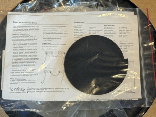 Infinity Kappa Perfect 12.1D 12” Dual-Voice Coil Automotive Subwoofer 4 OHM NEW - Picture 15 of 15