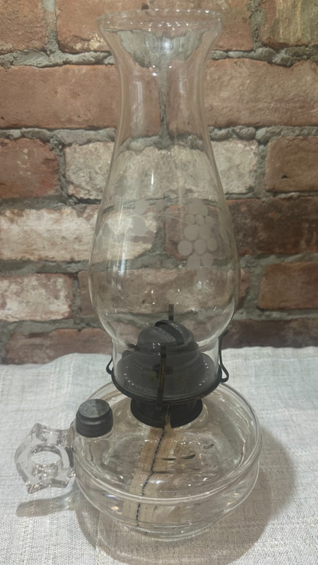 Vintage Glass Oil Lamp and cotton wick