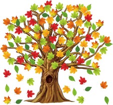 Gersoniel 90 Pcs Fall Tree Bulletin Board Decor, Classroom Teacher Supplies